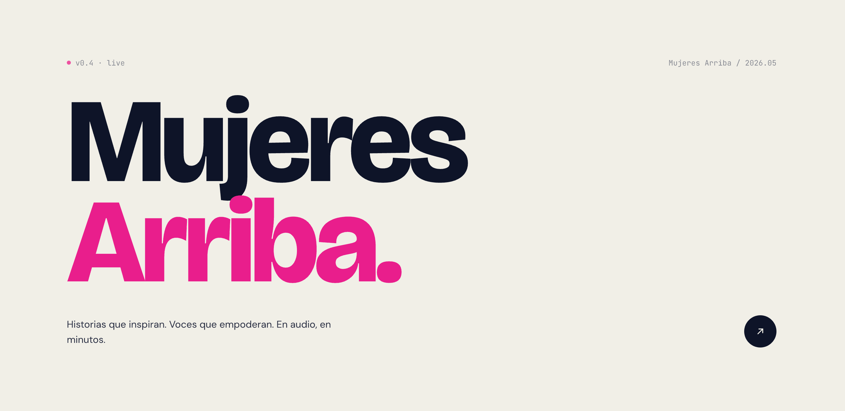 Mujeres Arriba — Audiolibros para mujeres que piensan en grande. Cien títulos producidos con IA.